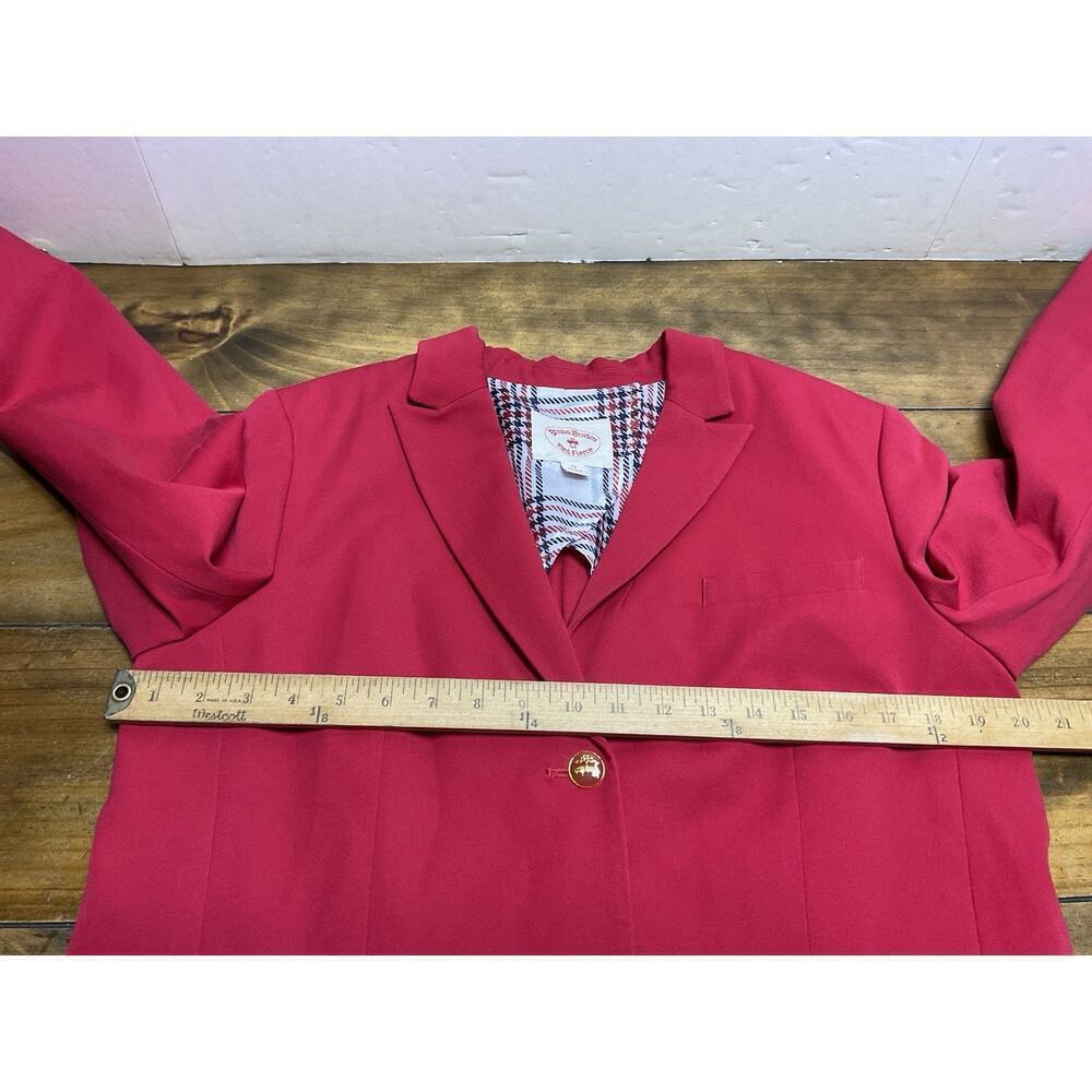 BROOKS BROTHERS Red Fleece Women's Red Cotton Viscose Stretch Blazer Size 12 - Picture 12 of 16